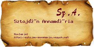 Sztoján Annamária névjegykártya